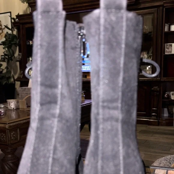 #278 NWOT ForeverSuede Black Lace-Up W combat Boots Sz 9 - Picture 7 of 8